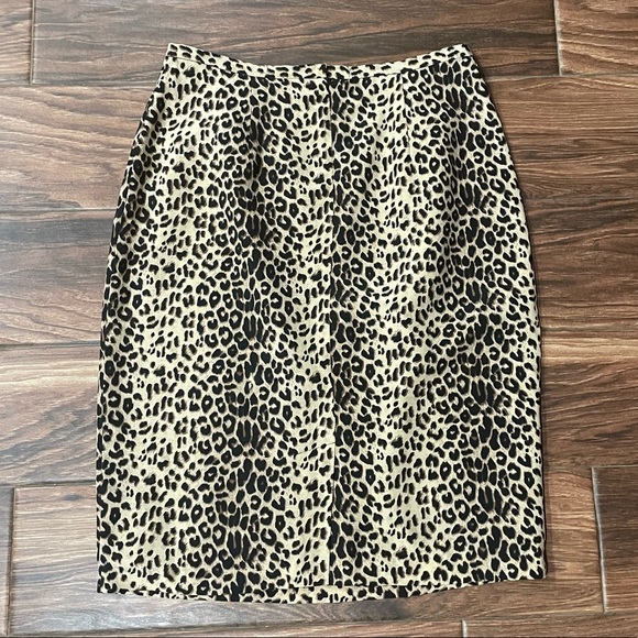 100% Silk Allison Taylor Leopard Skirt - Picture 2 of 4